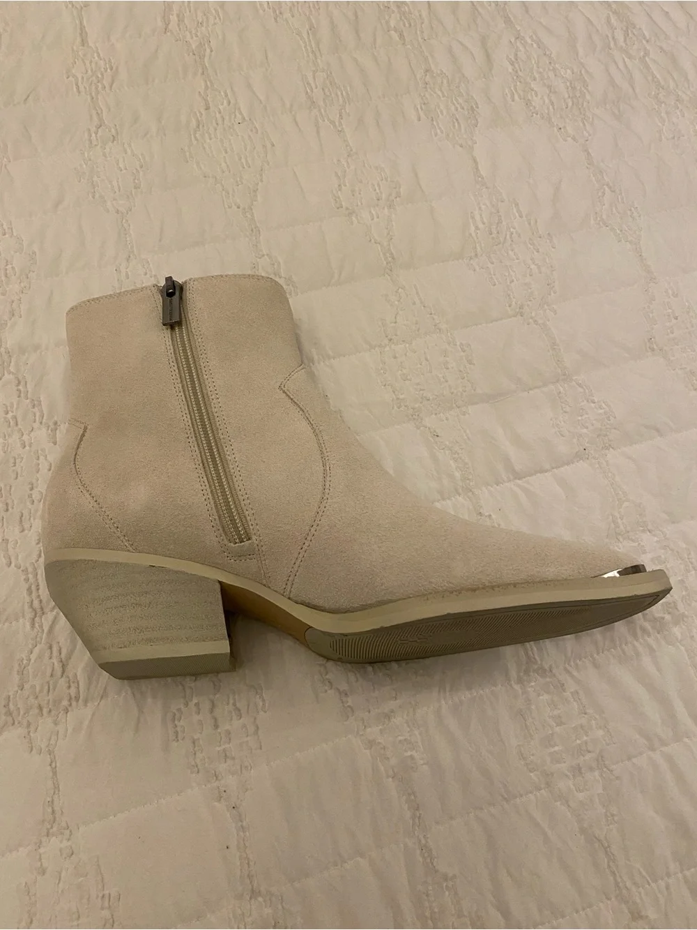 Vince Camuto Women's Suede Ankle Booties in Winter White